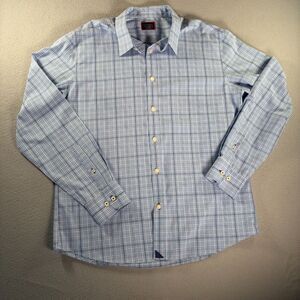 UNTUCKit Shirt Mens XL Blue Durbanville WF Wrinkle Free Button Down Plaid